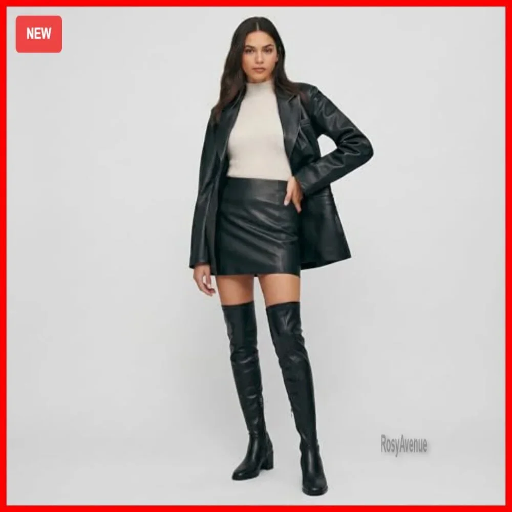 Chunky Heel Over The Knee Boots Stretch Side Zipper Comfortable Women's Shoes